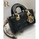 Replicas Christian Dior Micro Lady d-Joy Latte Charol Cannage Bolso de piel de becerro negro Baratos