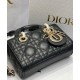 Replicas Christian Dior Micro Lady d-Joy Latte Charol Cannage Bolso de piel de becerro negro Baratos