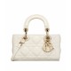 Replicas Christian Dior Micro Lady d-Joy Bag Latte Charol Cannage Piel de becerro Crema Baratos