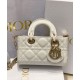 Replicas Christian Dior Micro Lady d-Joy Bag Latte Charol Cannage Piel de becerro Crema Baratos