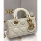 Replicas Christian Dior Micro Lady d-Joy Bag Latte Charol Cannage Piel de becerro Crema Baratos