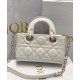 Replicas Christian Dior Micro Lady d-Joy Bag Latte Charol Cannage Piel de becerro Crema Baratos