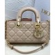 Replicas Bolso Christian Dior Small Lady D-Joy Milk Charol Cannage Calf Albaricoque Baratos