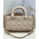 Replicas Bolso Christian Dior Small Lady D-Joy Milk Charol Cannage Calf Albaricoque Baratos