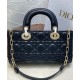 Replicas Christian Dior Small Lady Bag D-Joy Milk Charol Cannage Calf Negro Baratos