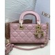 Replicas Christian Dior Bolso pequeño Lady D-Joy Milk Charol Cannage Pink Becerro Baratos