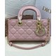 Replicas Christian Dior Bolso pequeño Lady D-Joy Milk Charol Cannage Pink Becerro Baratos