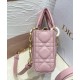 Replicas Christian Dior Bolso pequeño Lady D-Joy Milk Charol Cannage Pink Becerro Baratos