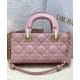 Replicas Christian Dior Bolso pequeño Lady D-Joy Milk Charol Cannage Pink Becerro Baratos