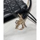 Replicas Dior Lady Dior Mini Top Handle Drawstring Bag S0981 Negro Baratos