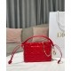 Replicas Dior Lady Dior Mini Top Handle Drawstring Bag S0981 Rojo Baratos