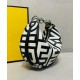 Replicas Fendi Nano Fendigraphy Cuero bicolor Fendi Roma Capsule Charm 7AS089 Negro Baratos