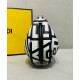 Replicas Fendi Nano Fendigraphy Cuero bicolor Fendi Roma Capsule Charm 7AS089 Negro Baratos