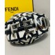 Replicas Fendi Nano Fendigraphy Cuero bicolor Fendi Roma Capsule Charm 7AS089 Negro Baratos