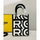 Replicas Minibolso Fendi Sunshine Shopper Fendi Roma Capsule en piel estampada bicolor 8BS051 Negro Baratos