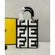 Replicas Minibolso Fendi Sunshine Shopper Fendi Roma Capsule en piel estampada bicolor 8BS051 Negro Baratos