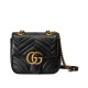 Replicas Gucci GG Marmont mini bolso de hombro 739682 negro Baratos