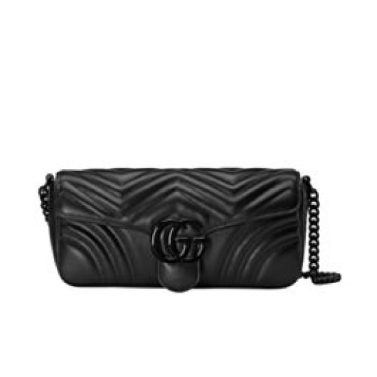 Replicas Gucci GG Marmont bolso de hombro 734814 negro Baratos