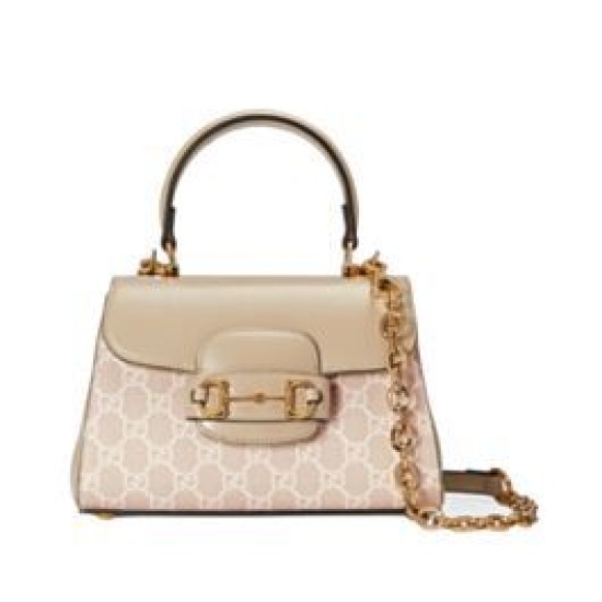 Replicas Gucci Horsebit Mini Bolso 1955 703848 Crema Baratos