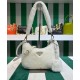 Replicas Minibolso de piel de oveja Prada 1BC204 Crema Baratos