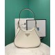 Replicas Prada Bolso bandolera de piel 1BC179 Crema Baratos