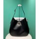 Replicas Prada bolso de hombro grande de piel con pespuntes negros 1BC181 Baratos