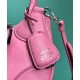 Replicas Bolso Prada Moon Padded Nappa-cuero 1BA381 Rosa Baratos