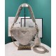 Replicas Prada Shearling Mini Bolso 1BC543 Gris Baratos