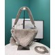 Replicas Prada Shearling Mini Bolso 1BC543 Gris Baratos