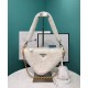 Replicas Prada Shearling Mini Bolso 1BC543 Crema Baratos