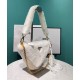 Replicas Prada Shearling Mini Bolso 1BC543 Crema Baratos