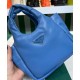 Replicas Prada Bolso Prada pequeño acolchado en piel de napa suave 1BA359 Azul Baratos