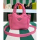 Replicas Prada Bolso Prada pequeño acolchado en piel de napa suave 1BA359 Rosa Baratos