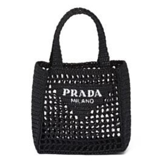 Replicas Bolso Prada pequeño en rafia negra 1BG444 Baratos