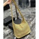 Replicas Bolso YSL Saint Laurent Hobo De Rafia En Crochet Y Cuero Liso Albaricoque Baratos