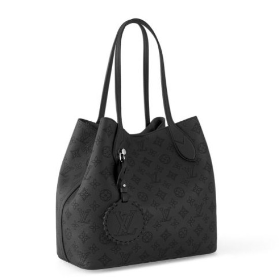 Replicas Bolso Louis Vuitton Blossom MM en cuero Mahina negro M21851 Baratos