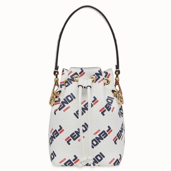 Replicas Bolso Fendi Mon Tresor Mini Bucket Impreso Blanco Baratos