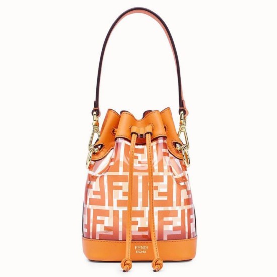 Replicas Bolso bombonera Fendi Mon Tresor Mini naranja Baratos