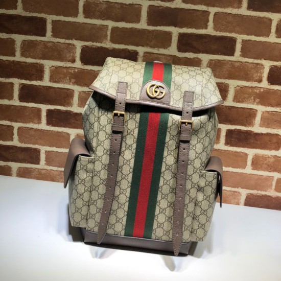 Replicas Gucci Ophidia GG mochila mediana 598140 Marrón Baratos