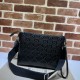 Replicas Gucci Jumbo GG Medium Messenger Hombres Bolsa 696009 Negro Baratos