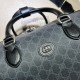 Replicas Gucci Bolso de viaje con G entrelazada 696014 Negro Baratos