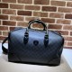 Replicas Gucci Bolso de viaje con G entrelazada 696014 Negro Baratos