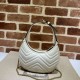 Replicas Minibolso en forma de media luna Gucci GG Marmont 699514 Blanco Baratos