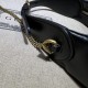 Replicas Gucci GG Marmont minibolso en forma de media luna 699514 negro Baratos