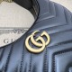 Replicas Gucci GG Marmont minibolso en forma de media luna 699514 negro Baratos