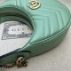 Replicas Gucci GG Marmont minibolso en forma de media luna 699514 verde Baratos