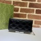 Replicas Gucci GG Matelassé cartera con cremallera alrededor 723784 Negro Baratos