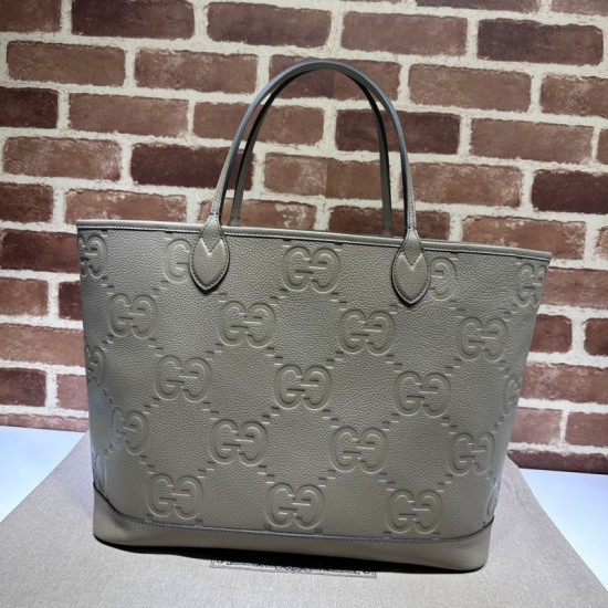 Replicas Bolso tote grande Gucci Jumbo GG 726755 gris Baratos