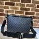 Replicas Bolso Gucci Messenger con G entrelazada ‎726833 Negro Baratos