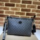 Replicas Bolso Gucci Messenger con G entrelazada ‎726833 Negro Baratos